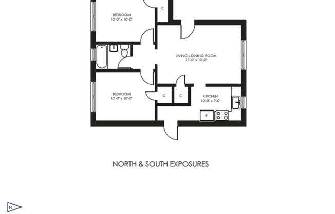 2 beds, 1 bath, 614 sqft, $1,795, Unit 2732-C1