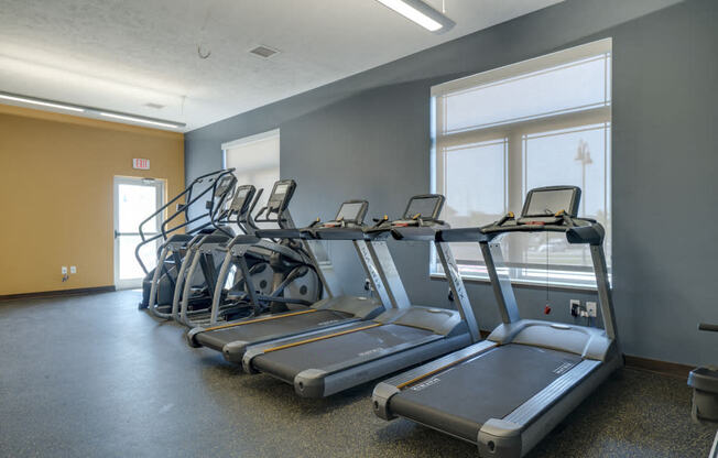 Treadmills with built-in TV screens with Netflix streaming at WH Flats apartments in south Lincoln NE