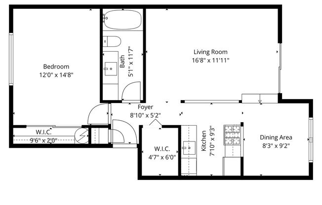 1 bed, 1 bath, 788 sqft, $1,395, Unit 401