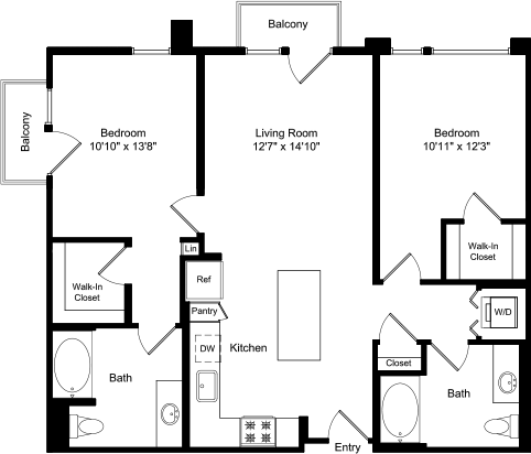 2 beds, 2 baths, 1,072 sqft, $3,659