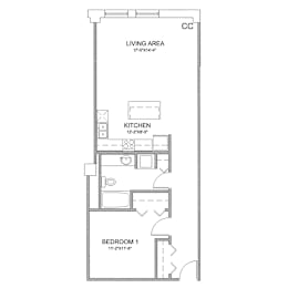 1 bed, 1 bath, 798 sqft, $1,535