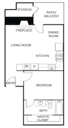 1 bed, 1 bath, 606 sqft, $908