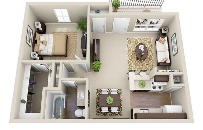 1 bed, 1 bath, 668 sqft, $1,225