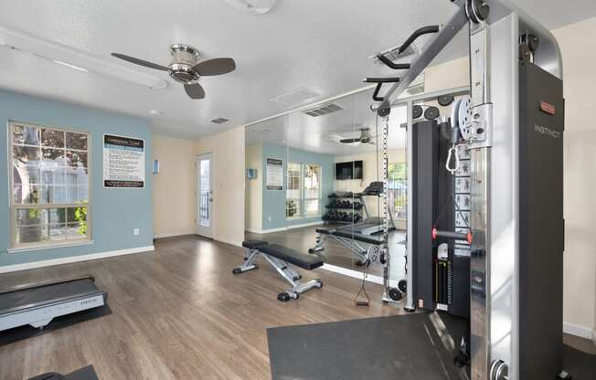 the commons at churchland gym with weights and cardio equipment