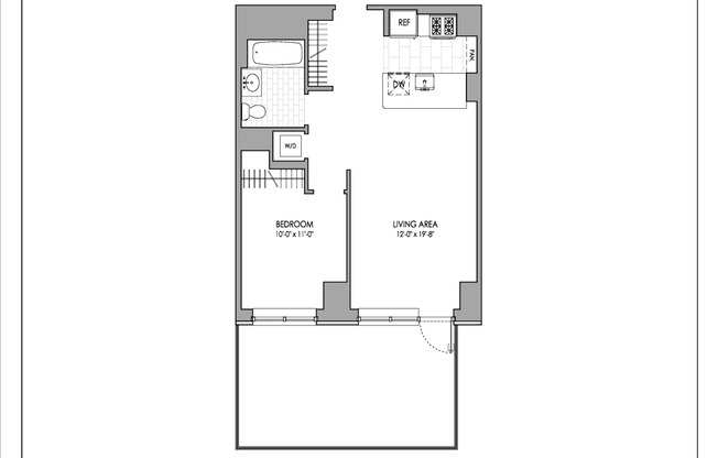 1 bed, 1 bath, $4,355, Unit 204