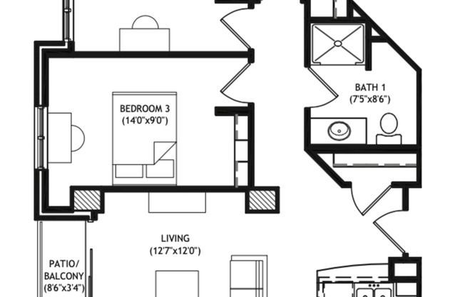 4 beds, 2 baths, 1,220 sqft, $5,900, Unit 604