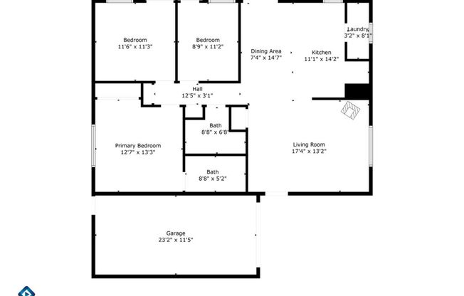 3 beds, 2 baths, $1,595