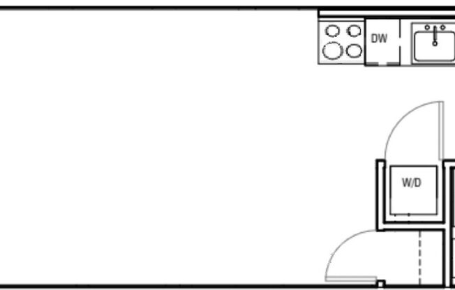 Studio, 1 bath, 282 sqft, $1,475, Unit 413