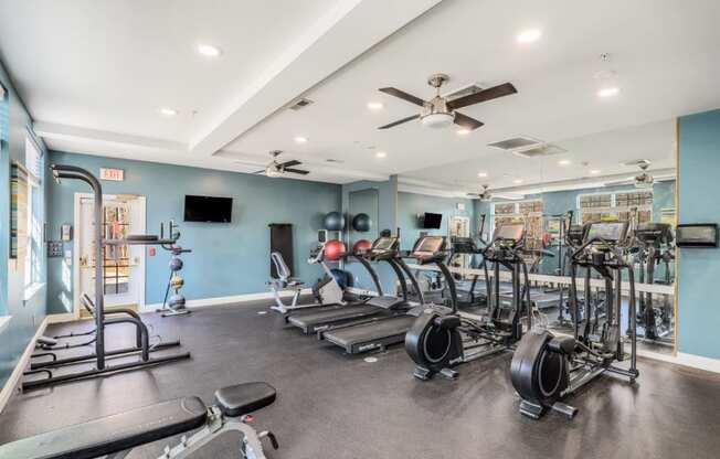 Fitness Center With Modern Equipment at Cumberland Crossing, Cumberland, RI, 02864
