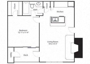 1 bed, 1 bath, 629 sqft, $1,103