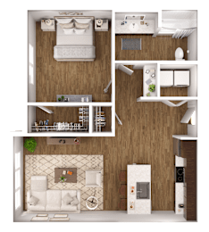 1 bed, 1 bath, 738 sqft, $1,349