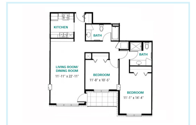 2 beds, 2 baths, 1,025 sqft, $1,655, Unit 0305