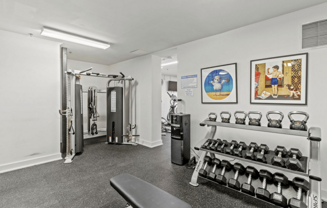 Stay active in the apartment's fully-equipped gym, designed for your convenience and health.