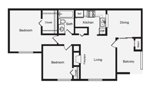 2 beds, 1 bath, 826 sqft, $1,215, Unit 1101