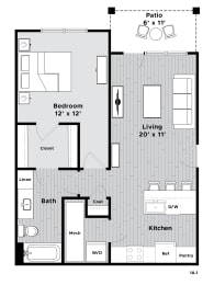 1 bed, 1 bath, 764 sqft, $2,814