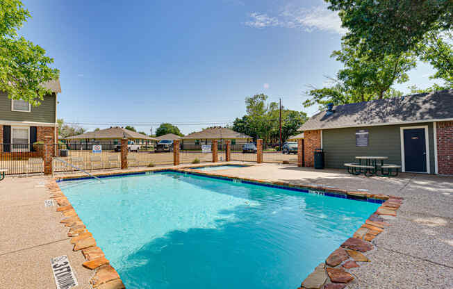 second pool with lounge seating  at Arbors Of Cleburne, Cleburne