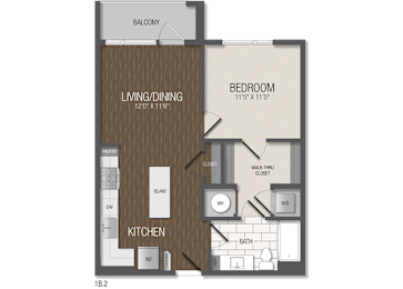 1 bed, 1 bath, 697 sqft, $2,211