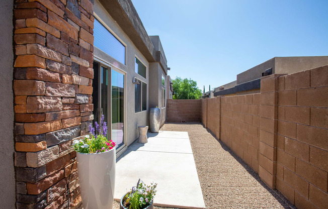 Private backyards at Sabino Vista Apartments in Tucson