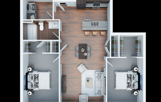 2 beds, 1 bath, 985 sqft, $1,265, Unit 801-319