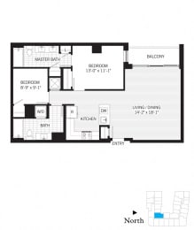 2 beds, 2 baths, 998 sqft, $3,035