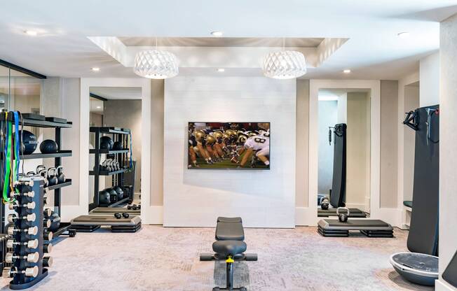 Fitness Center with designer lighting