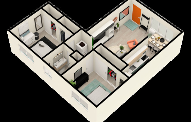 2 beds, 1 bath, 770 sqft, $1,644, Unit 506