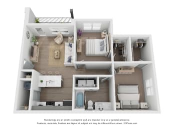 2 beds, 1 bath, 900 sqft, $1,550