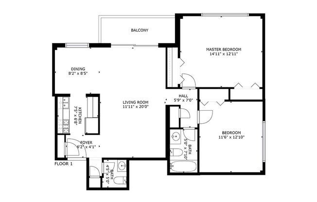 2 beds, 1.5 baths, 917 sqft, $1,325