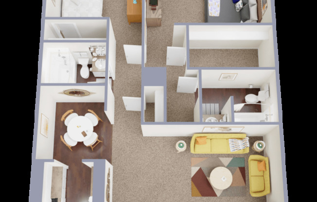 2 beds, 2 baths, 1,000 sqft, $1,035