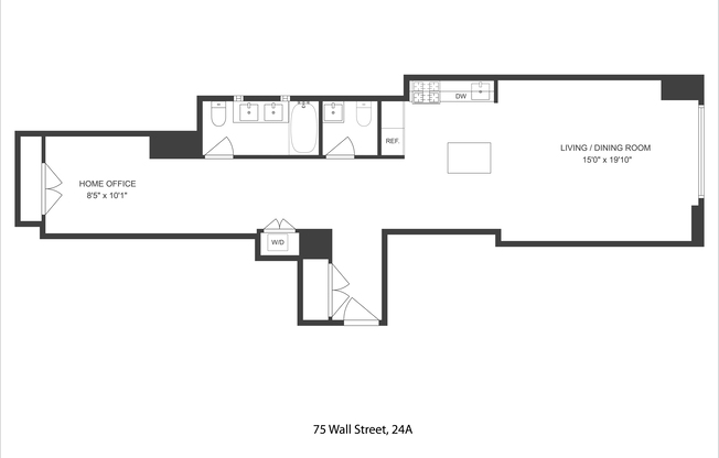 Studio, 1.5 baths, 668 sqft, $5,300, Unit 24A