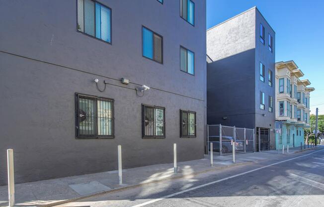 Community building with fencing