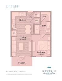 1 bed, 1 bath, 558 sqft, $1,672