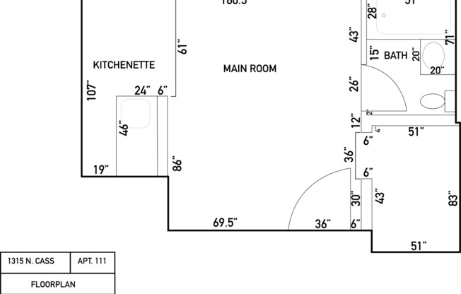 Studio, 1 bath, $745, Unit 311