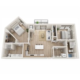 2 beds, 2 baths, 1,023 sqft, $2,049