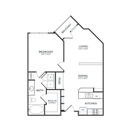 1 bed, 1 bath, 700 sqft, $1,355