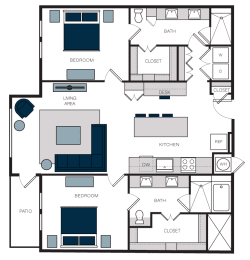 2 beds, 2 baths, 1,380 sqft, $3,493