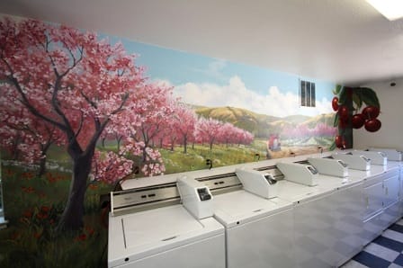 Country Club Villa Apartments Laundry Room - Mural Depicts old Santa Clara County