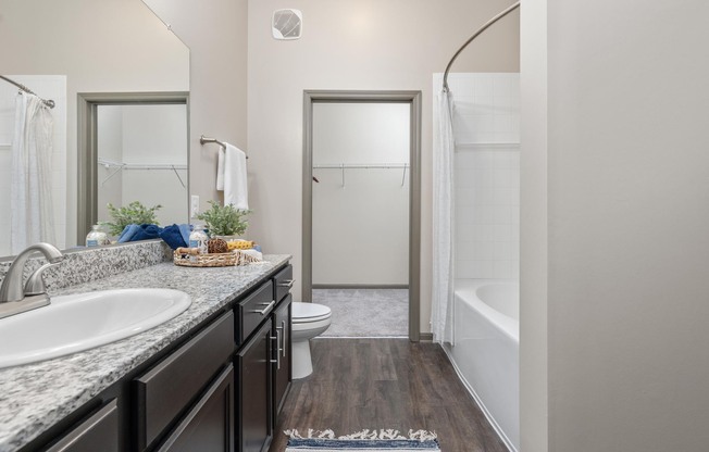 Bathroom at Riverhouse Apartments in Little Rock, Arkansas