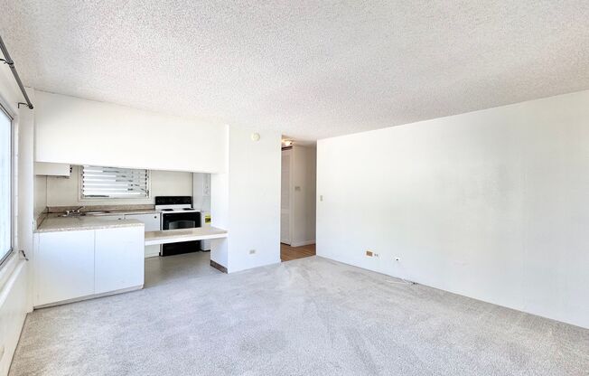 SPACIOUS STUDIO w/ LANAI & Washer/Dryer INSIDE unit - AVAILABLE NOW in MAKIKI - Conveniently Located!