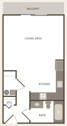 Studio, 1 bath, 450 sqft, $1,305