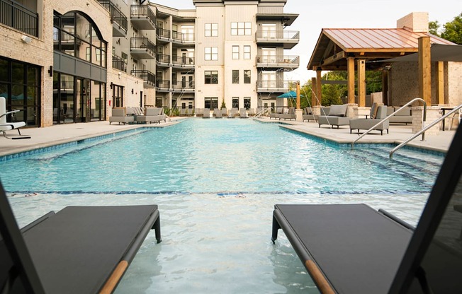 Poolside Deck at One Riverside Apartments, Chattanooga, TN, 37403