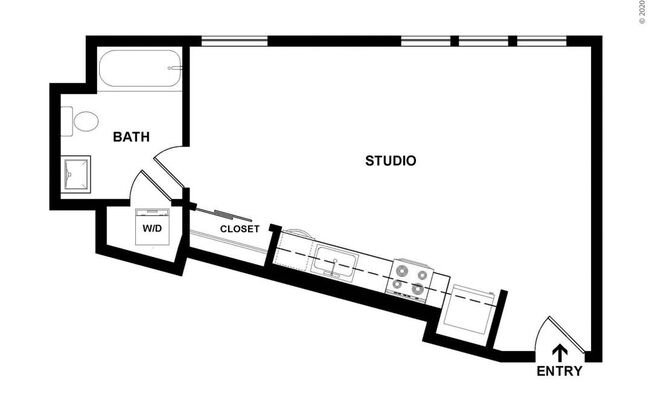 Studio, 1 bath, 518 sqft, $2,591