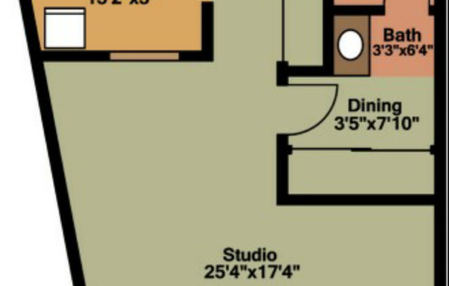 Studio, 1 bath, 493 sqft, $945, Unit 2215-316