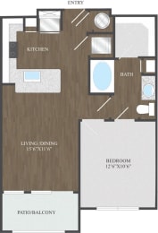 1 bed, 1 bath, 636 sqft, $1,218