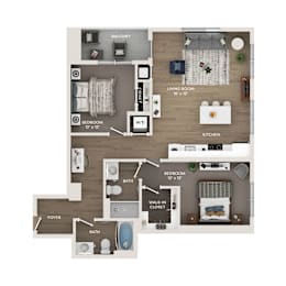 2 beds, 2 baths, 1,077 sqft, $3,165