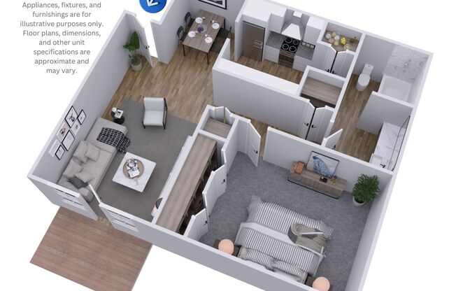 1 bed, 1 bath, 829 sqft, $1,242, Unit 202A