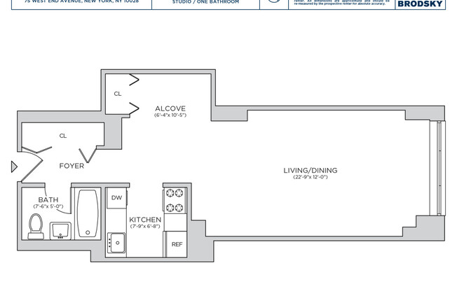 1 bed, 1 bath, $3,850, Unit C12J