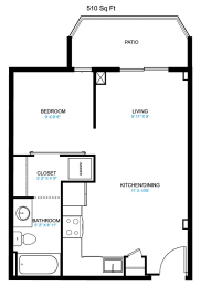 Studio, 1 bath, 515 sqft, $1,749