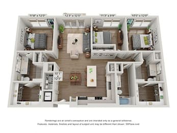 3 beds, 3 baths, 1,426 sqft, $3,080