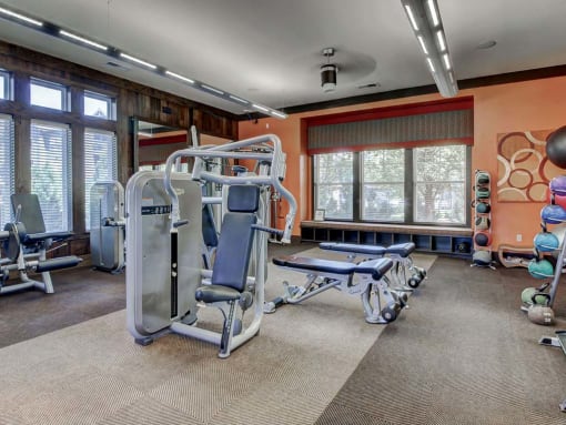 Fitness Center With Updated Equipment at Berkshire Aspen Grove Apartments, Littleton, CO